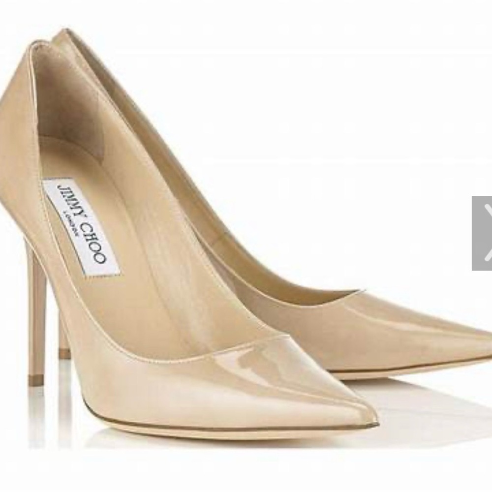 Jimmy Choo Beige Patent Leather Pumps